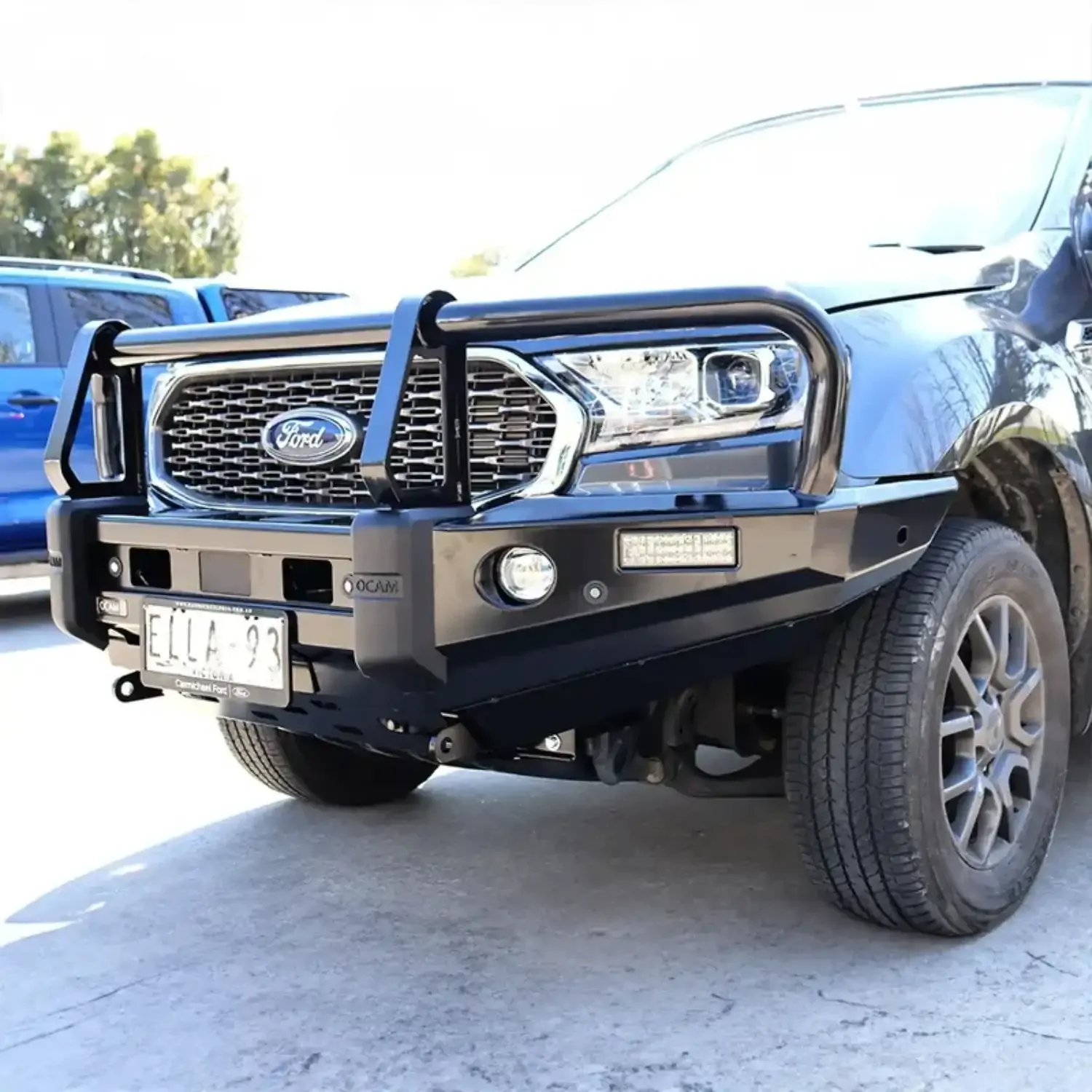 OCAM Deluxe Steel Bull Bar for Ford Everest UAII 2018-06/2022, Winch Compatible - Image 2