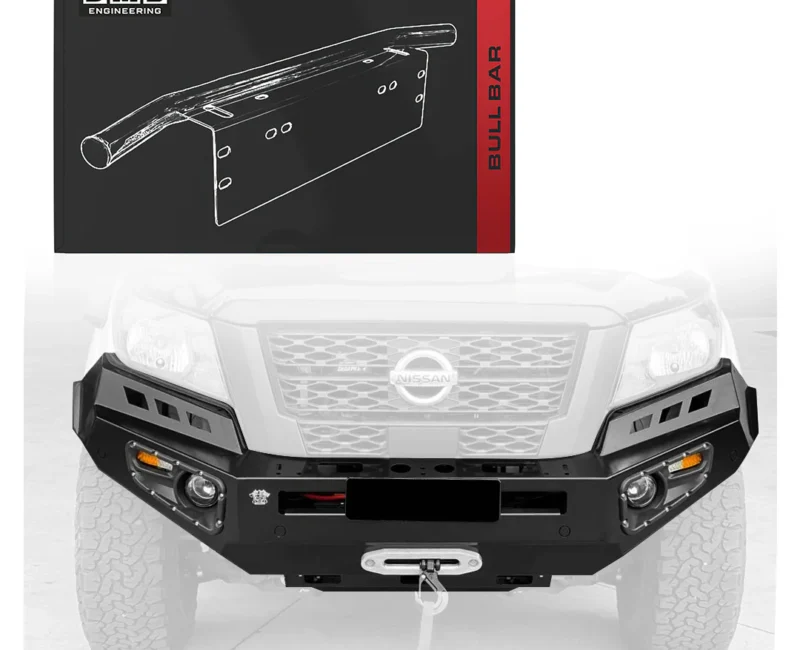 NISSAN NAVARA D23 NP300 (2020 - 2025) VIKING X STEEL BULL BAR + LED LIGHTS